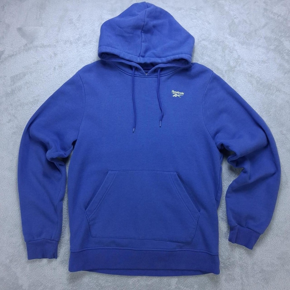 Reebok Mens Pullover Hoodie Blue Fleece Sweatshirt Royal Blue 3RSMJ1663 M